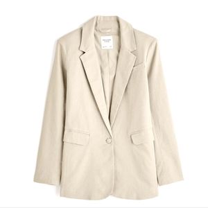 Linen blended blazer Abercrombie & Fitch NWT